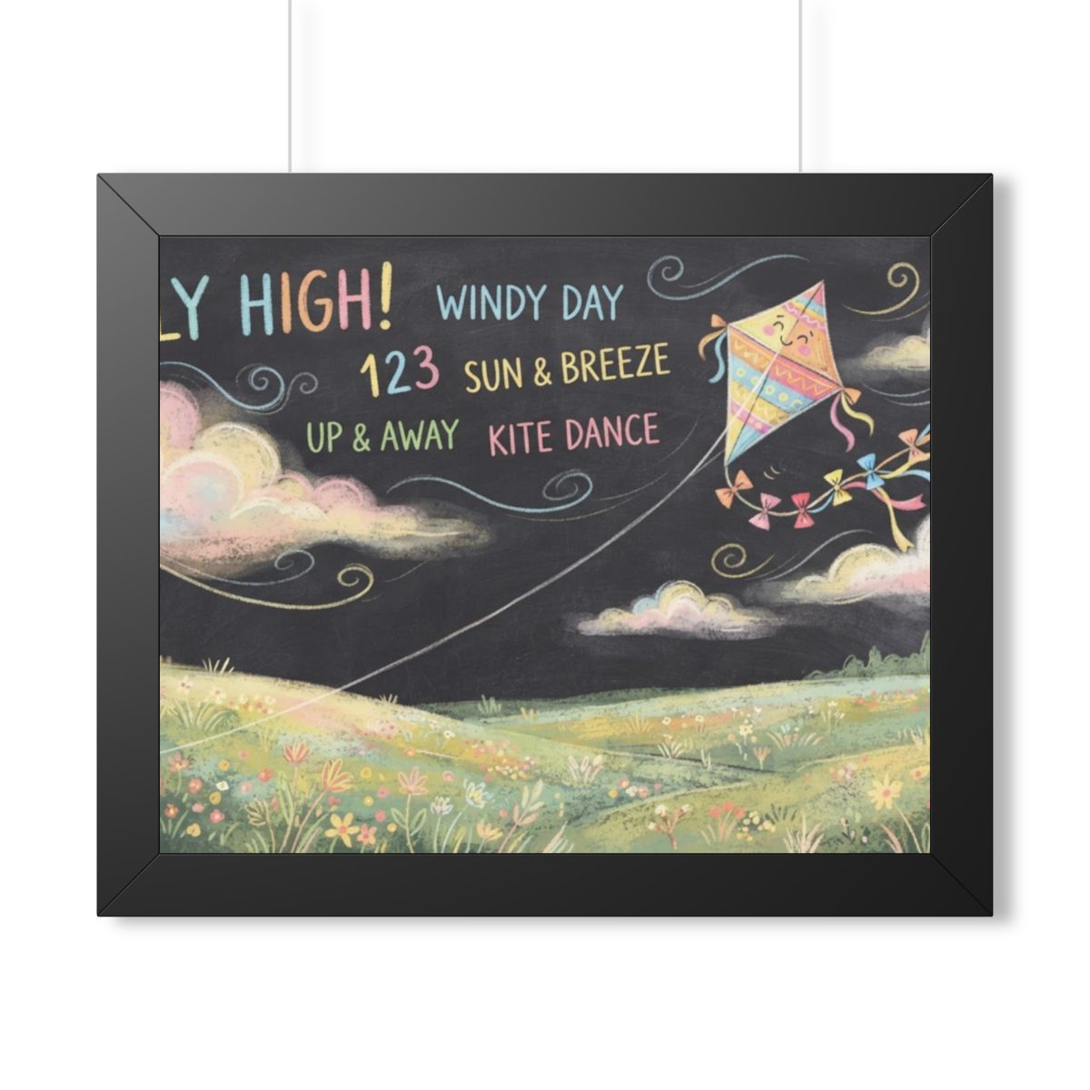 Framed Horizontal Poster - Breeze Meadow — Black (14×11... |...