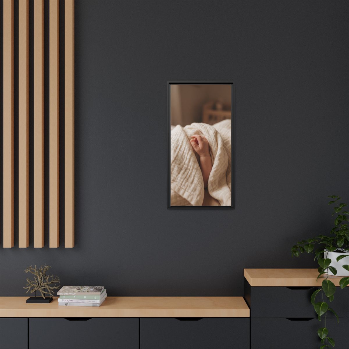 Framed Matte Canvas - Neutral Nursery — Black / 1.25"