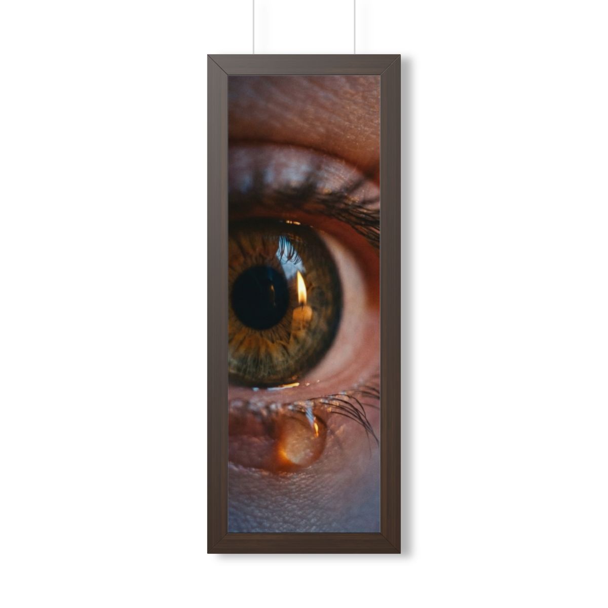 Framed Vertical Poster - Amber Iris Reflection Fine Art... |...