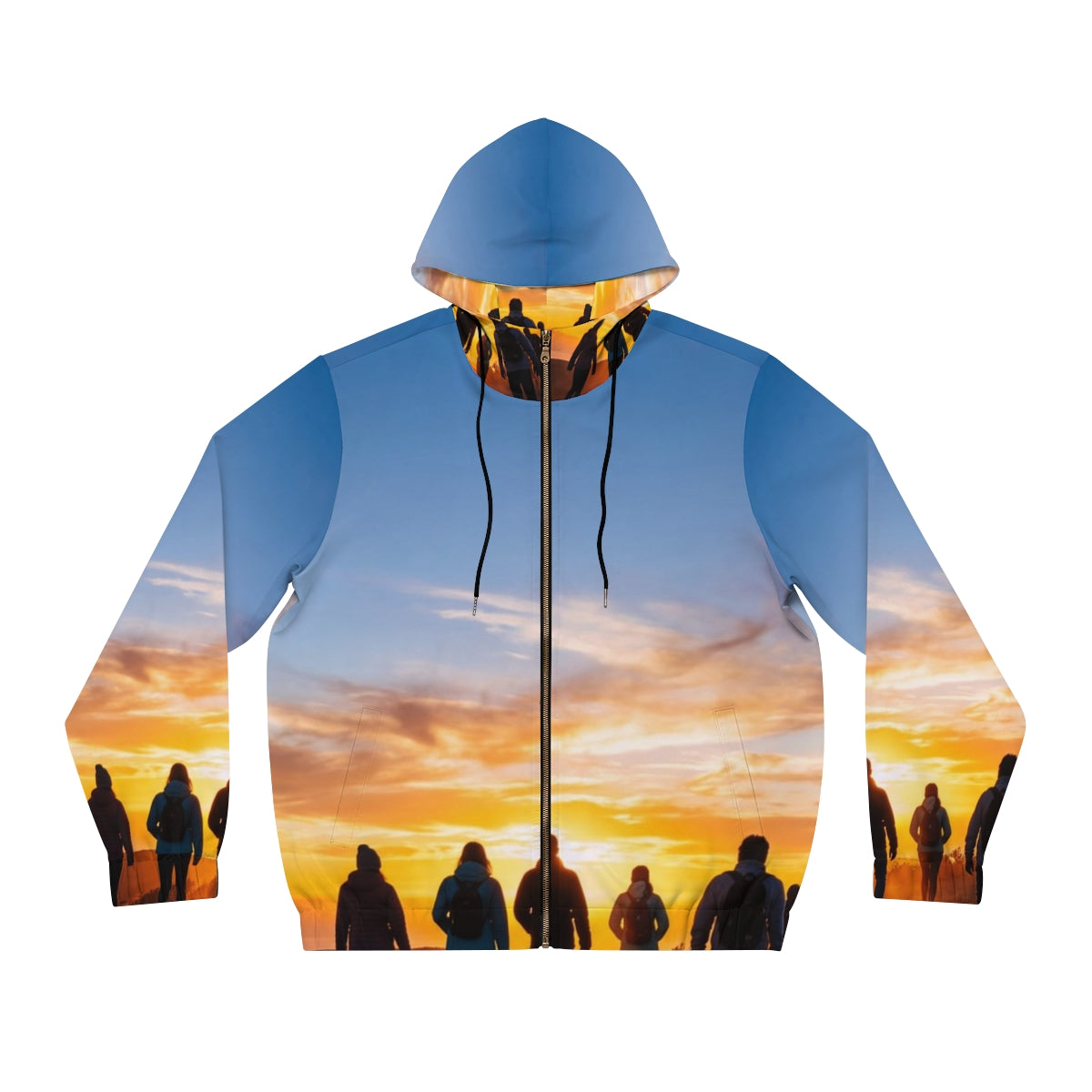 Men's Full-Zip Hoodie - Sunset Trail | Echovira Gallery