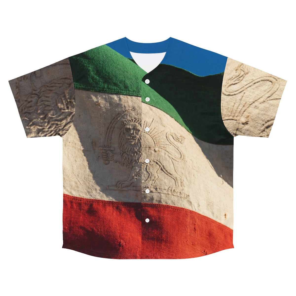 Men's Baseball Jersey - Vintage Persian Lion and Sun Flag......
