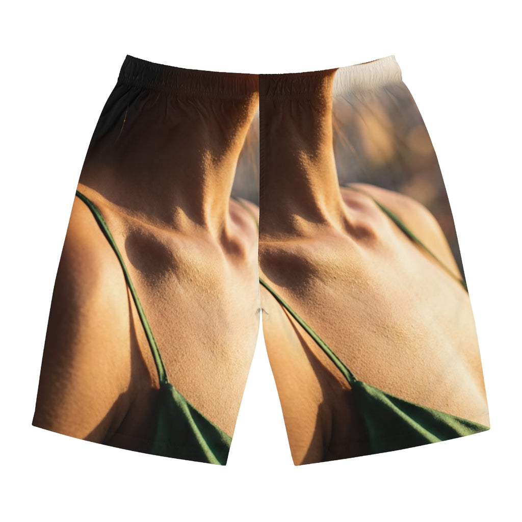 Men's Board Shorts - Golden Hour - Sunkissed Emerald |...