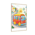 Matte Canvas - Framed Bus Town Canvas Art — Natural / 1.25"...