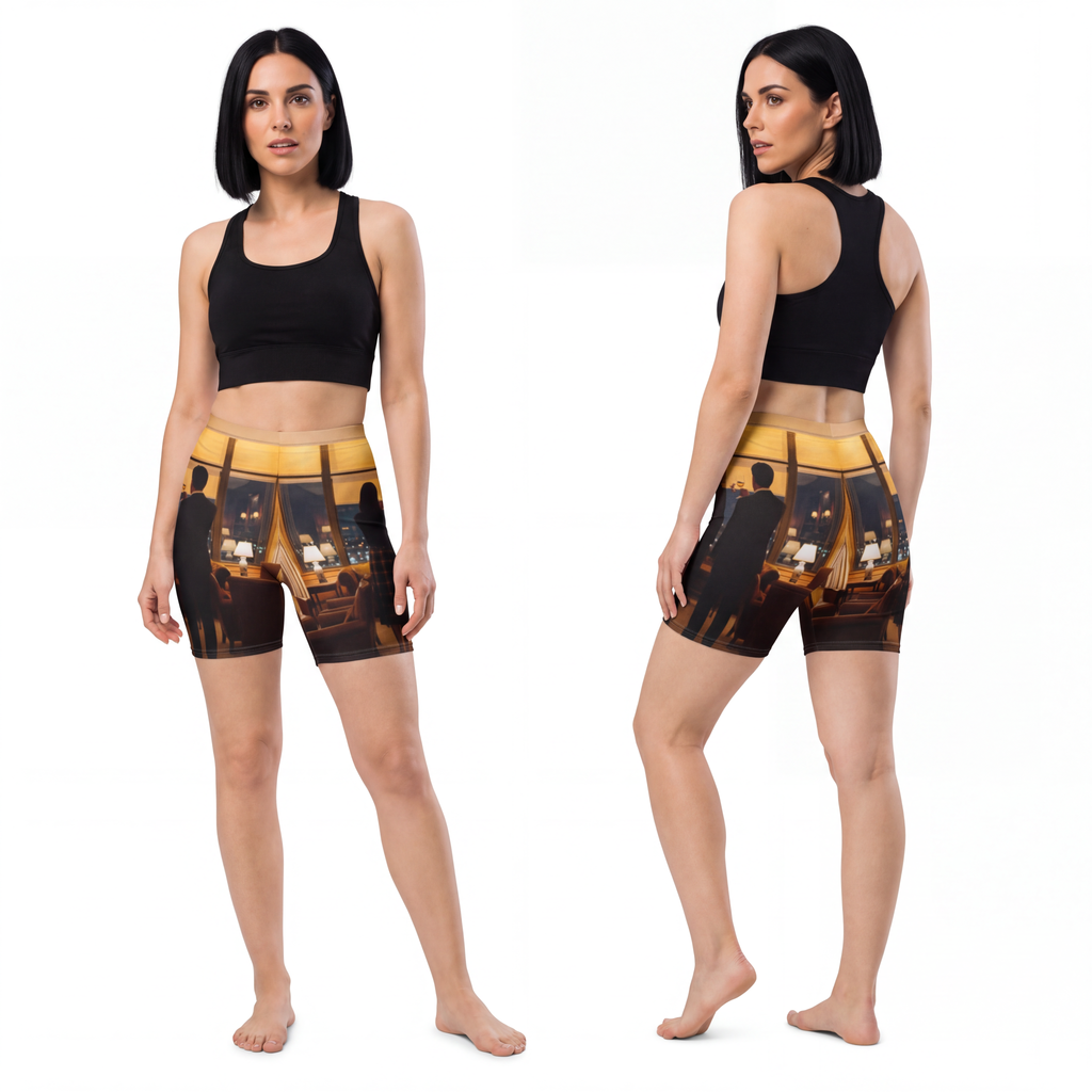 Women's Biker Shorts - Midnight Library Club Cozy Dark... |...