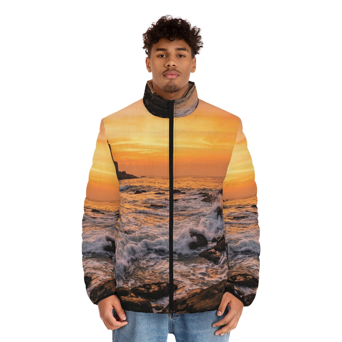 Men's Puffer Jacket - Golden Horizon