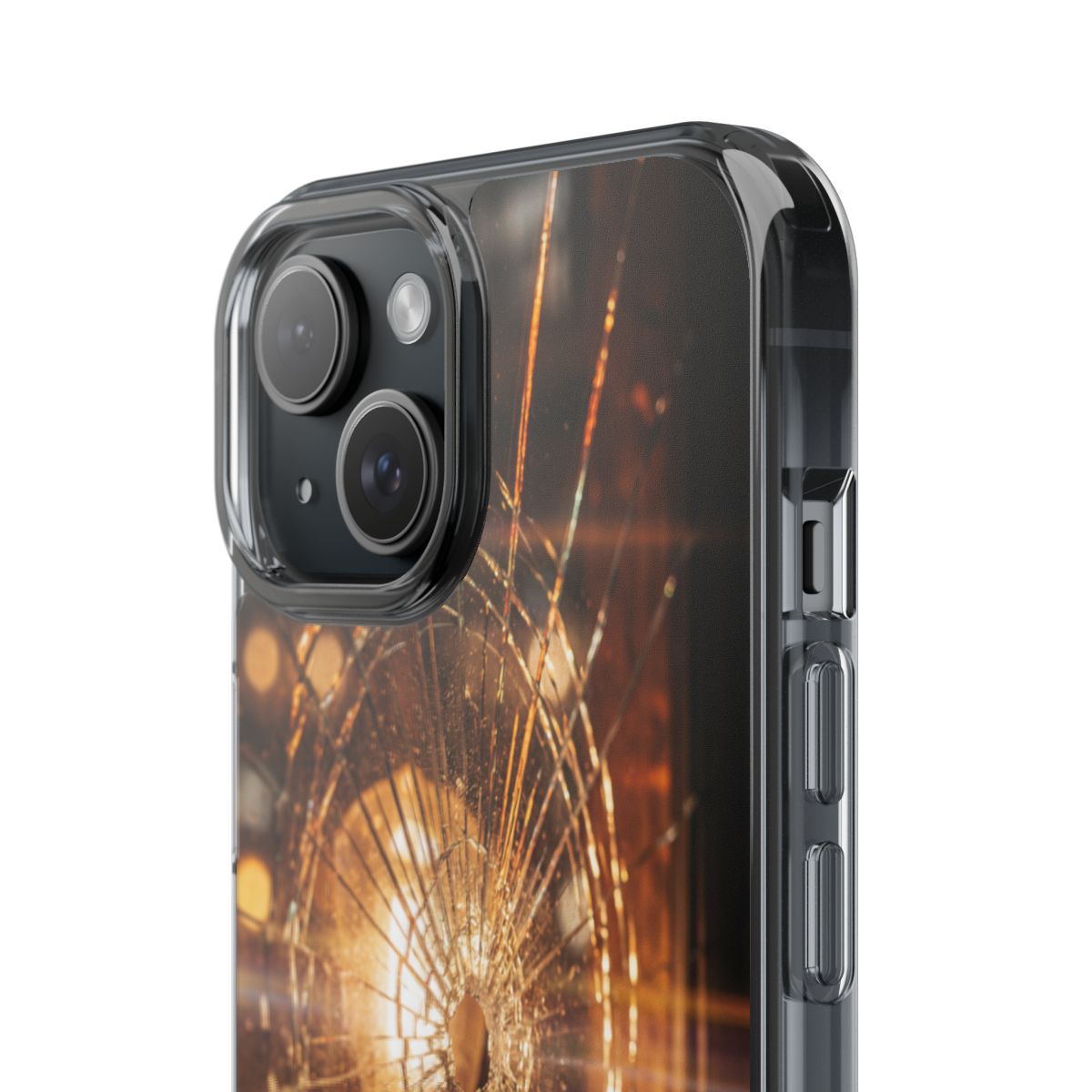 Clear Impact-Resistant Case - Fractured Glow