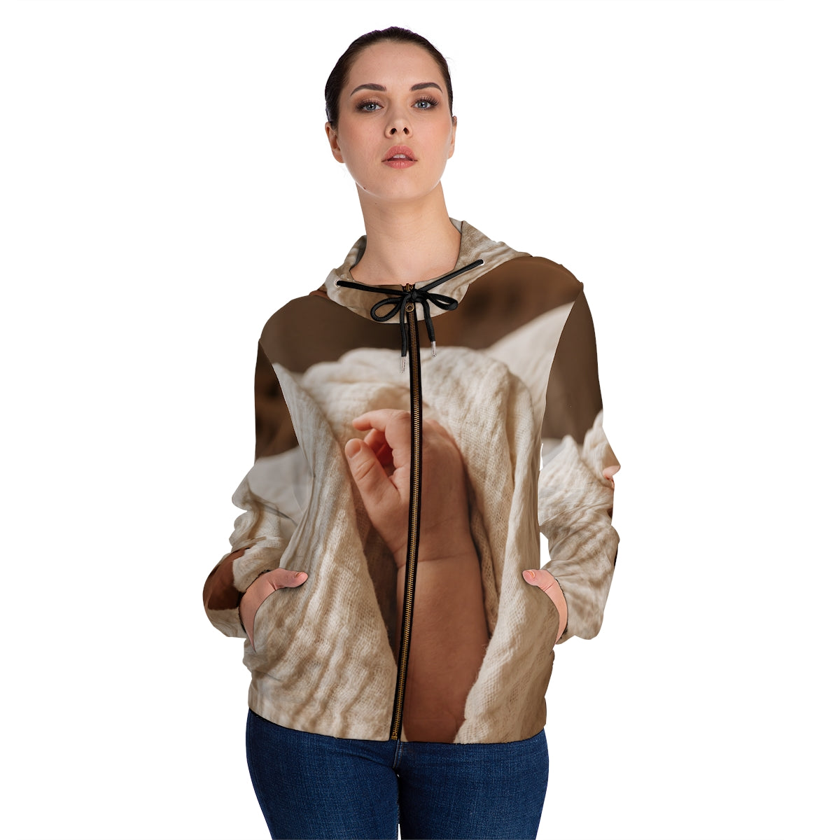 Damen-Kapuzenjacke mit Reißverschluss – Für entspanntes Layering