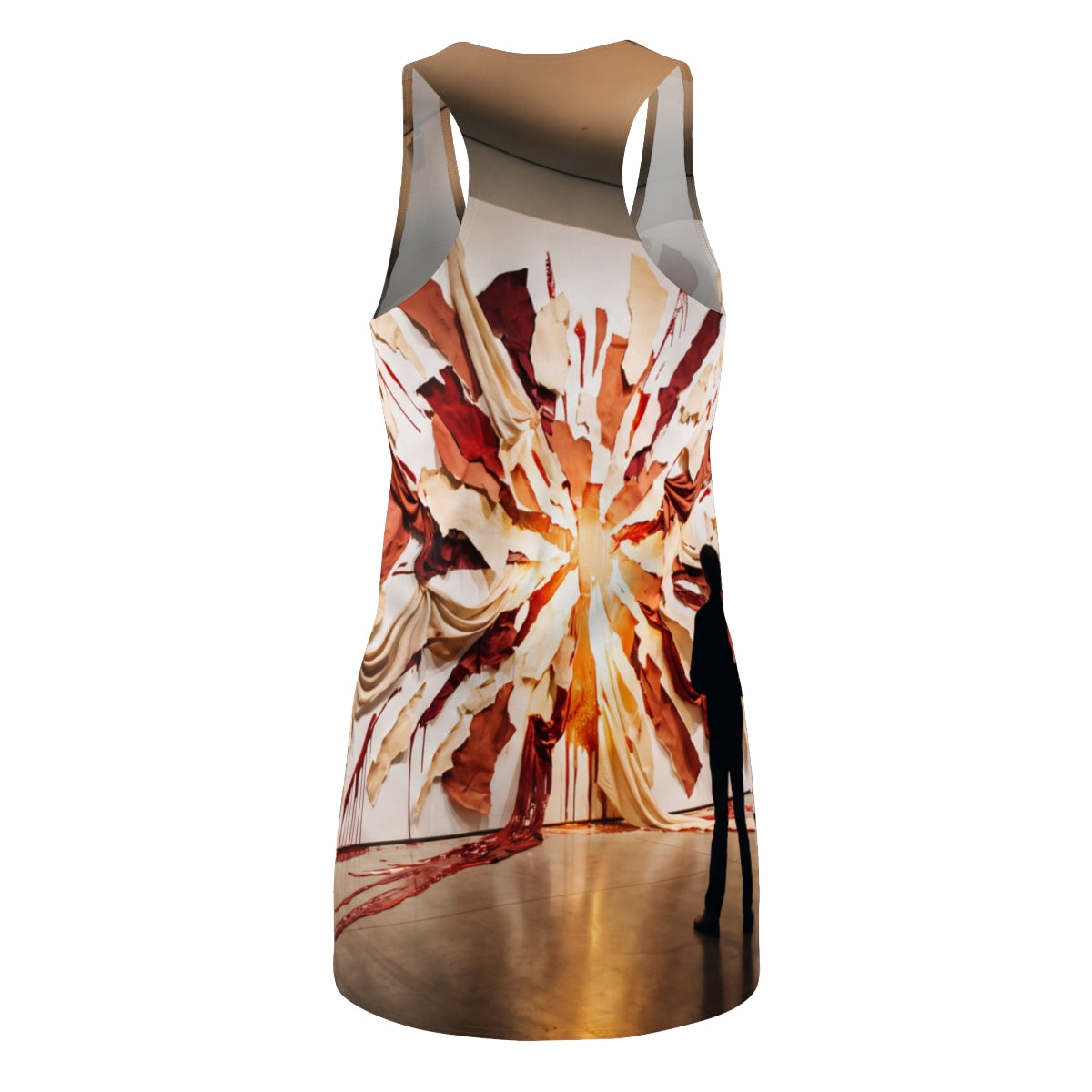 Crimson Burst Racerback Dress Avant-Garde Art