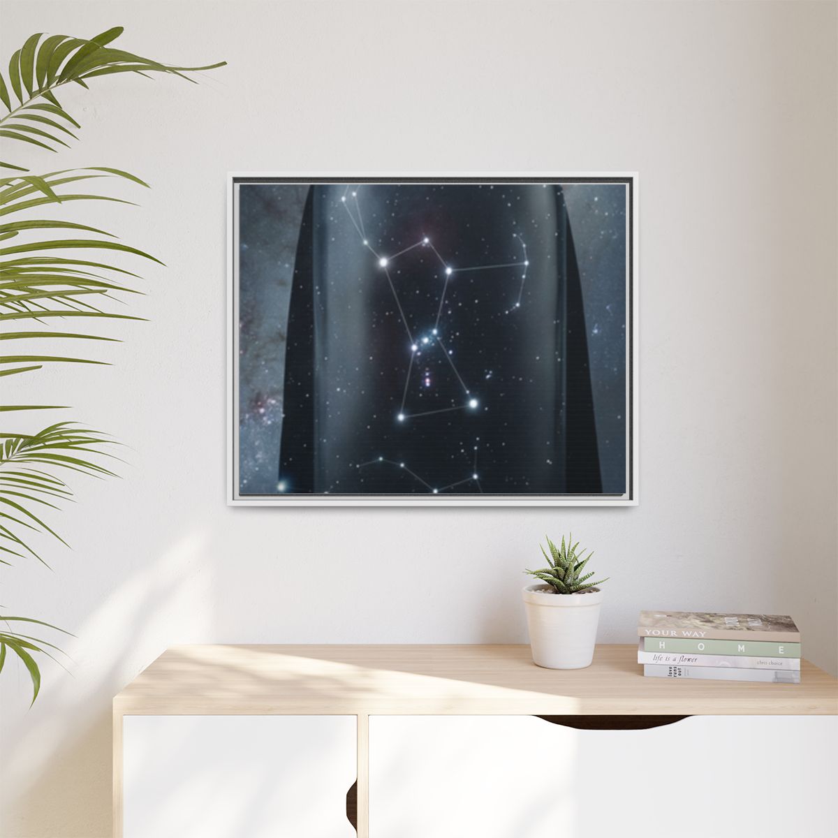Matte Canvas, Framed - Cosmic Sentinel Orion Constellation...