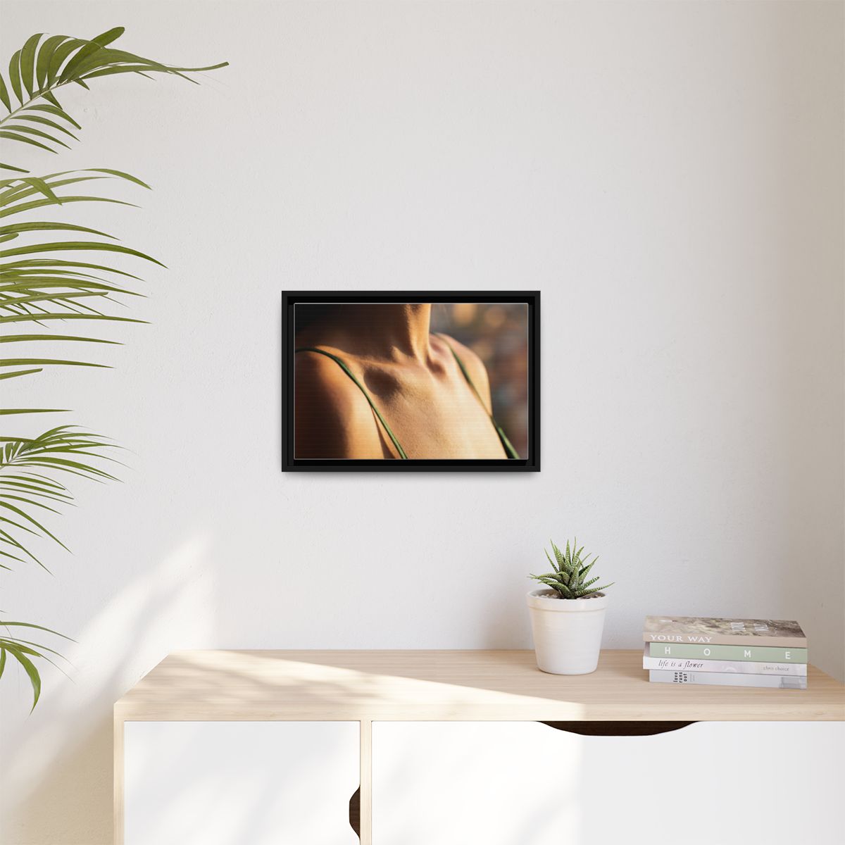 Golden Hour Matte Canvas - Framed Sunset Wall Art — Black /...