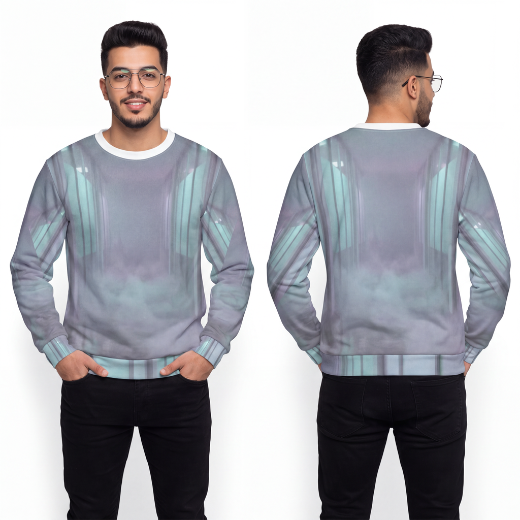 Men's Lightweight Sweatshirt - Liminal Corridor Fog Art... |...