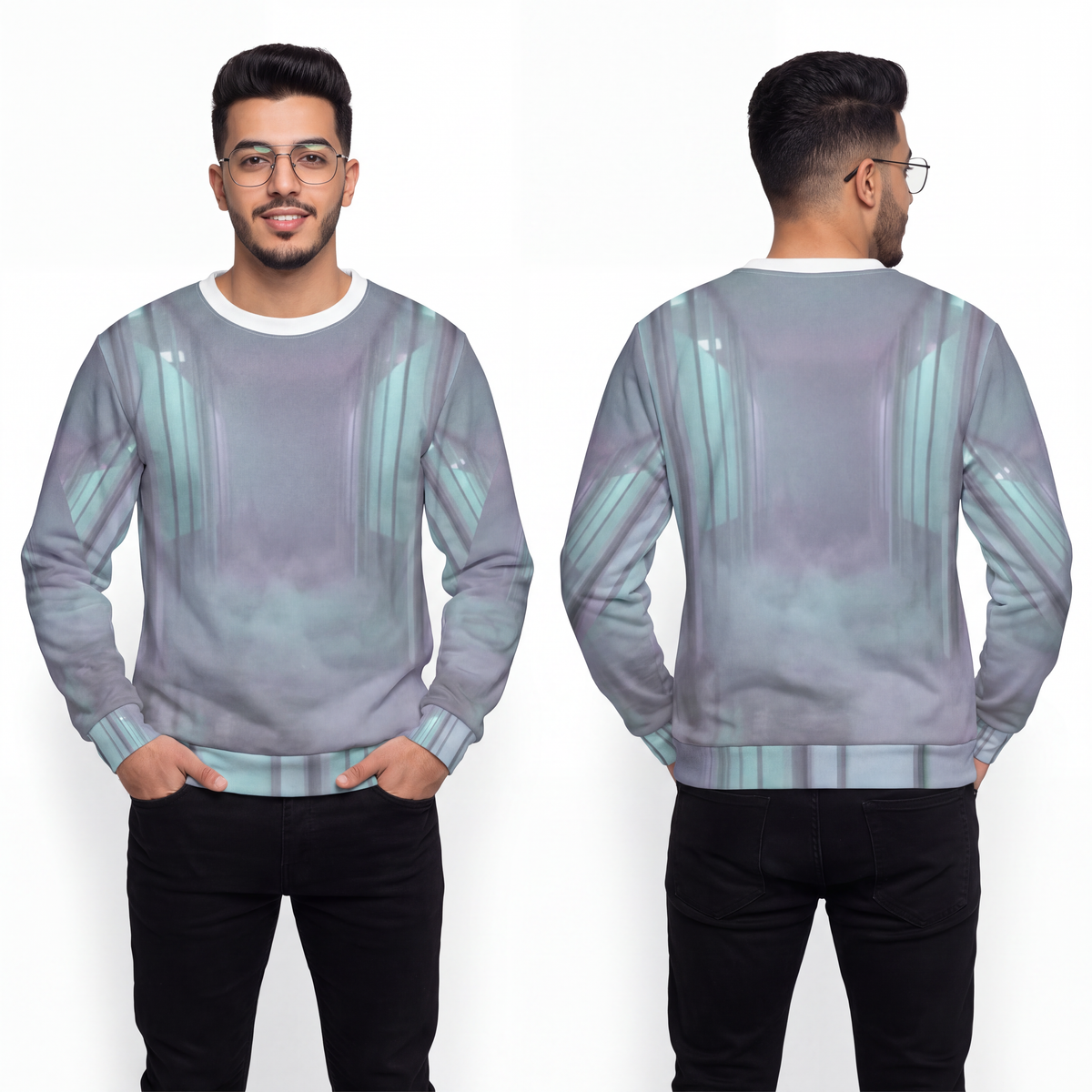 Men's Lightweight Sweatshirt - Liminal Corridor Fog Art... |...