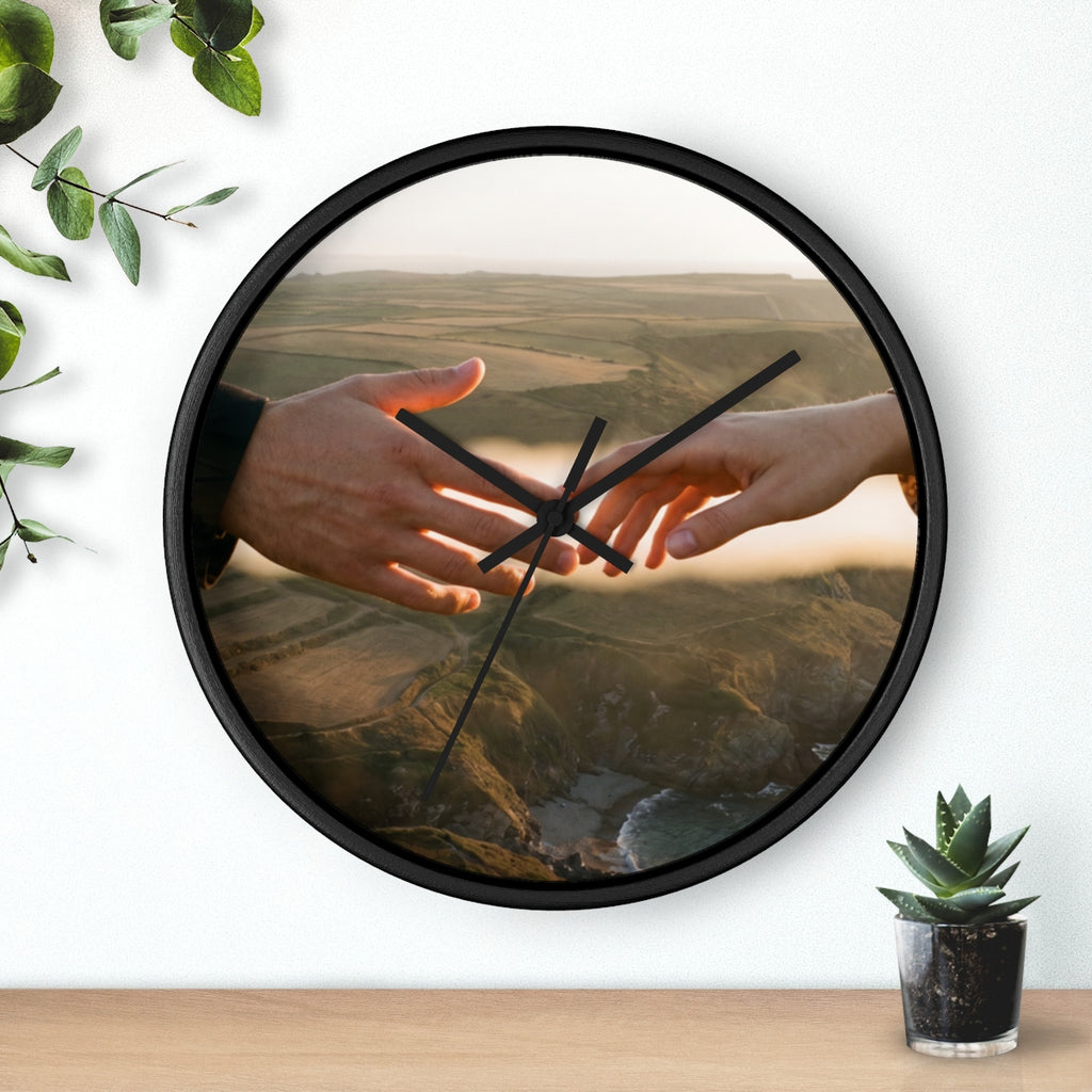 Wall Clock - The Infinite Touch | Ethereal Coastal Art |...