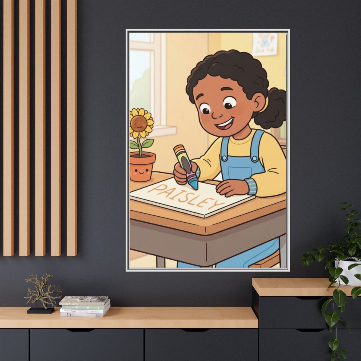 Matte Canvas Framed - Paisley Classroom Joy — White / 1.25"...
