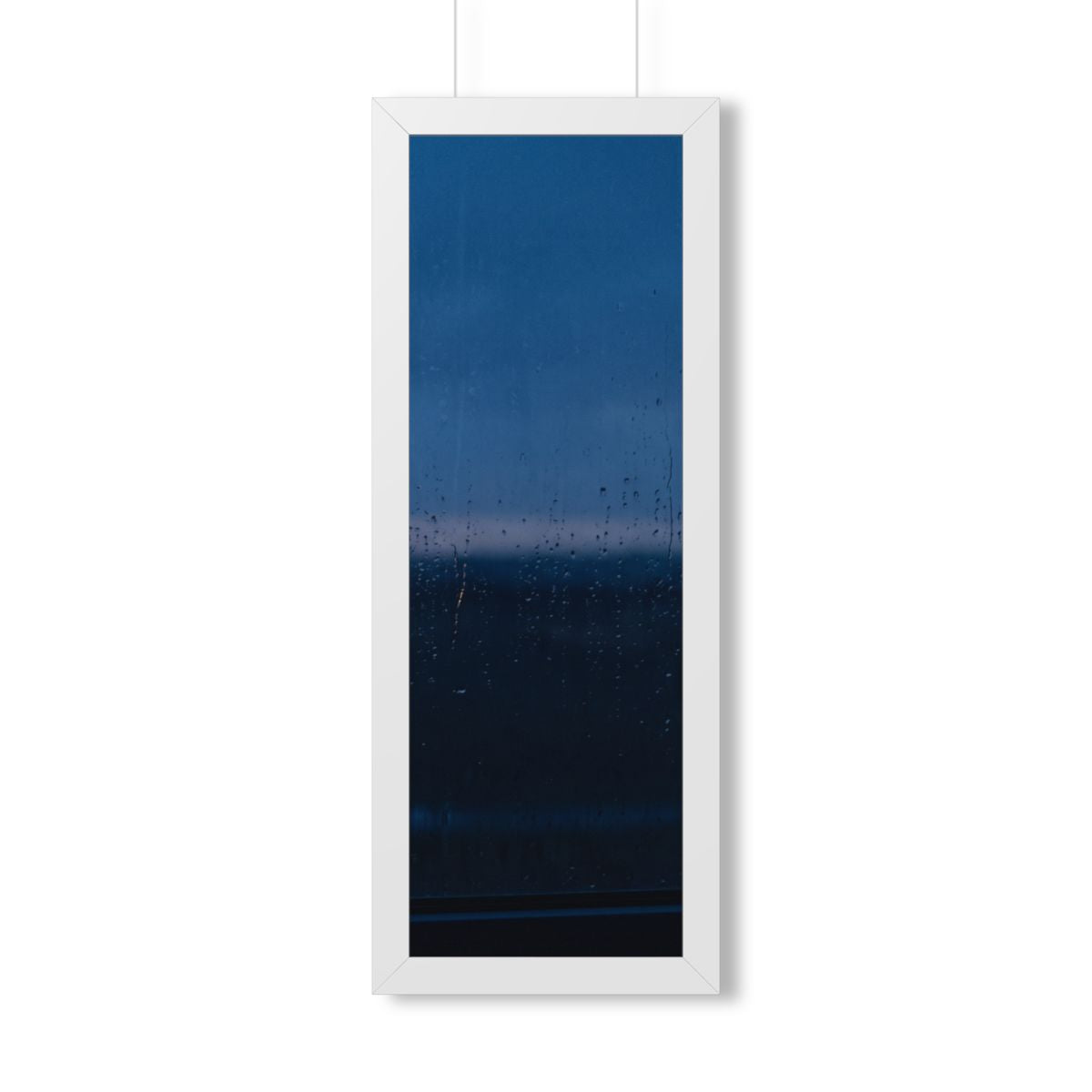Framed Vertical Poster - Rainy Dusk Silhouette — White... |...