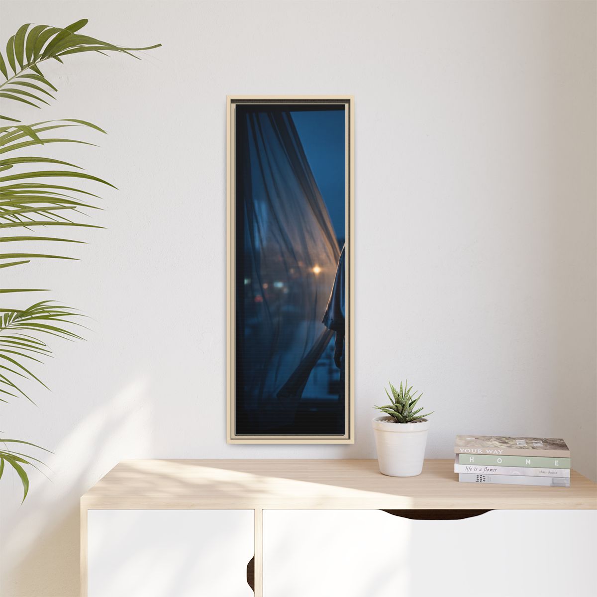 Matte Canvas, Framed - Nocturnal Solitude Silhouette —... |...