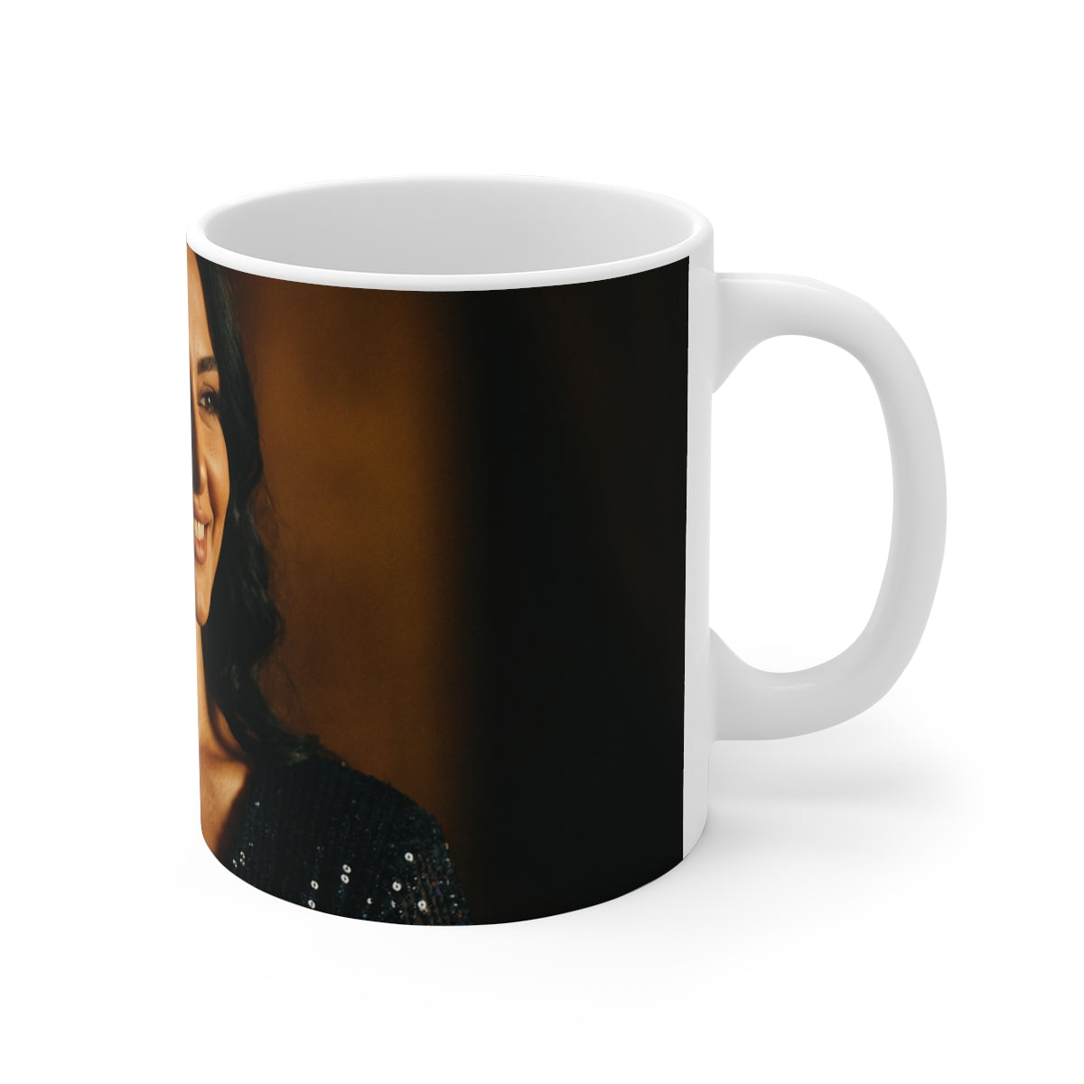 11oz White Mug - Golden Glamour Glow