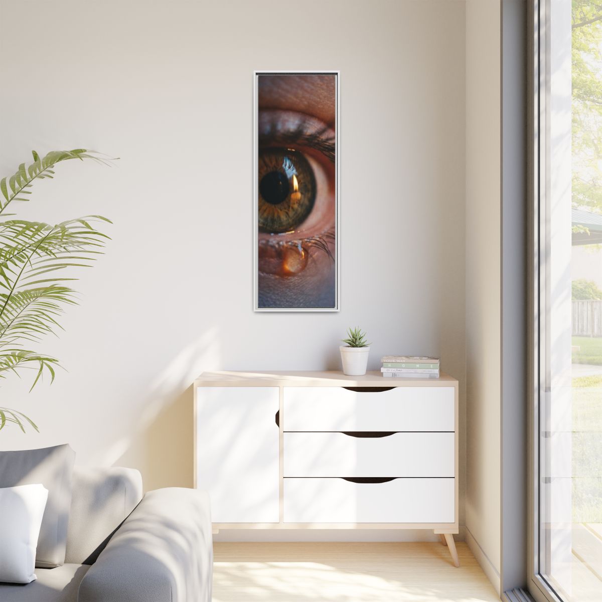 Matte Canvas, Framed - Amber Iris Reflection Fine Art Print...