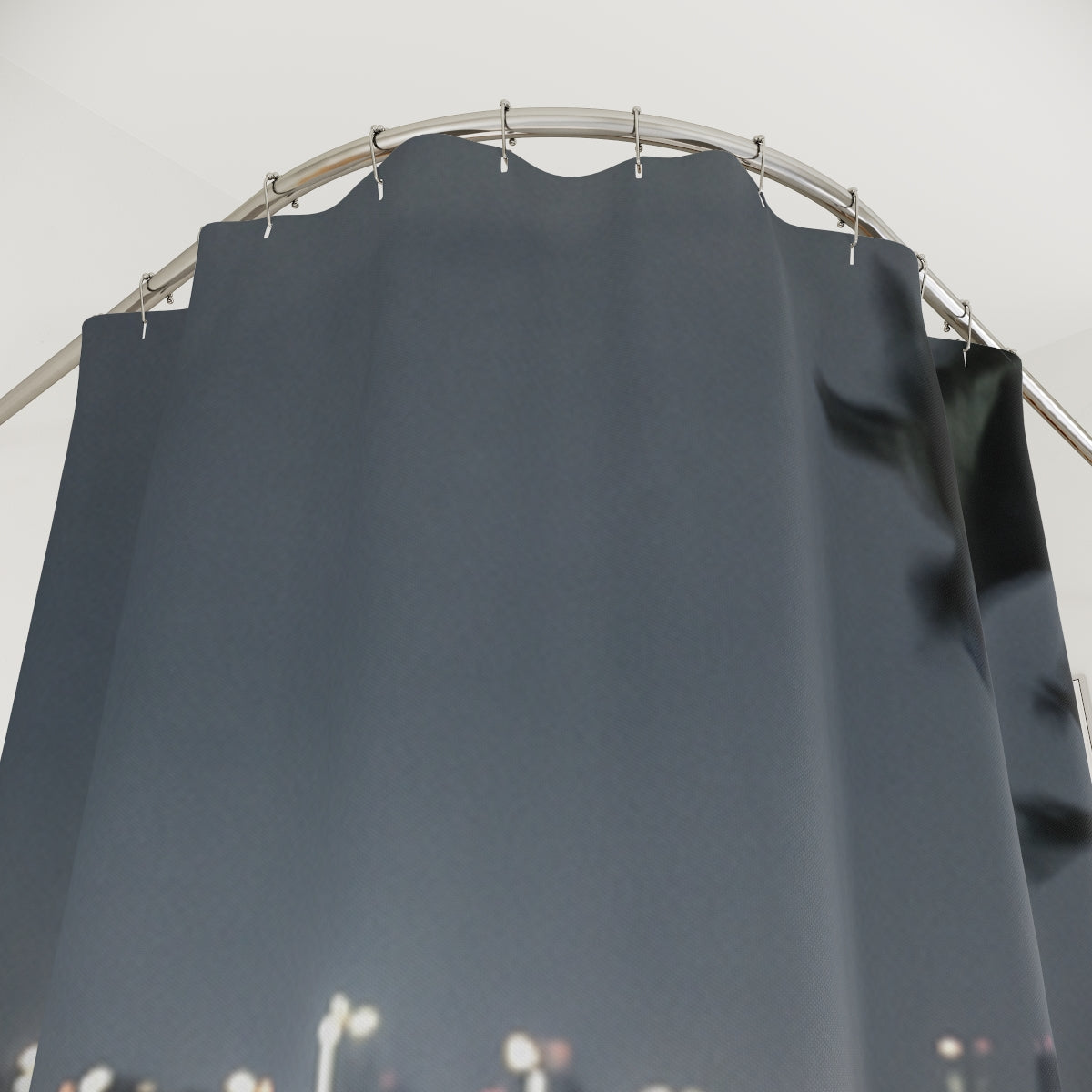 Shower Curtain - Twilight Urban Skyline Ledge | Echovira...