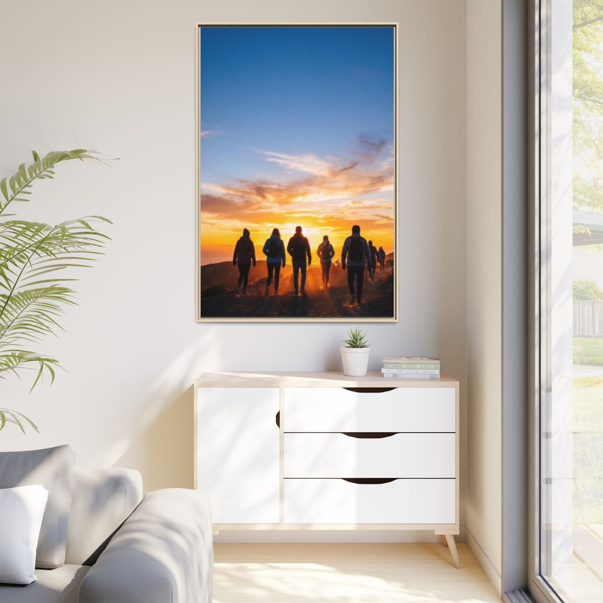 Framed Matte Canvas - Sunset Trail — Natural / 1.25" (8×10...