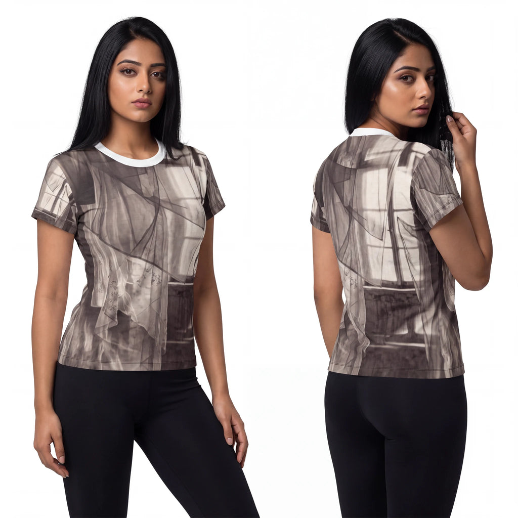 Women's Cut & Sew Tee - Spectral Veils | Echovira Gallery