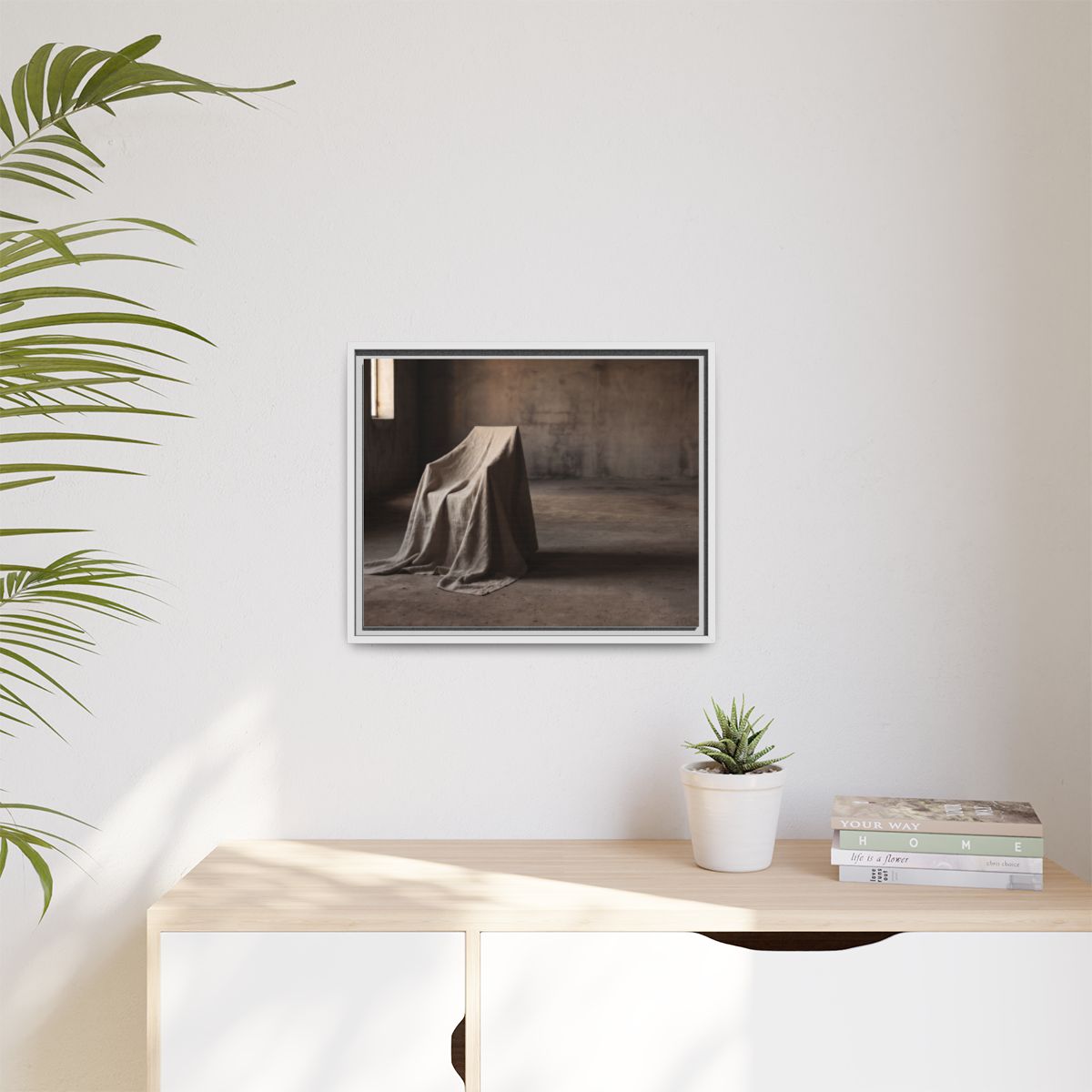Matte Canvas, Framed - Draped Silence Still Life Art... |...