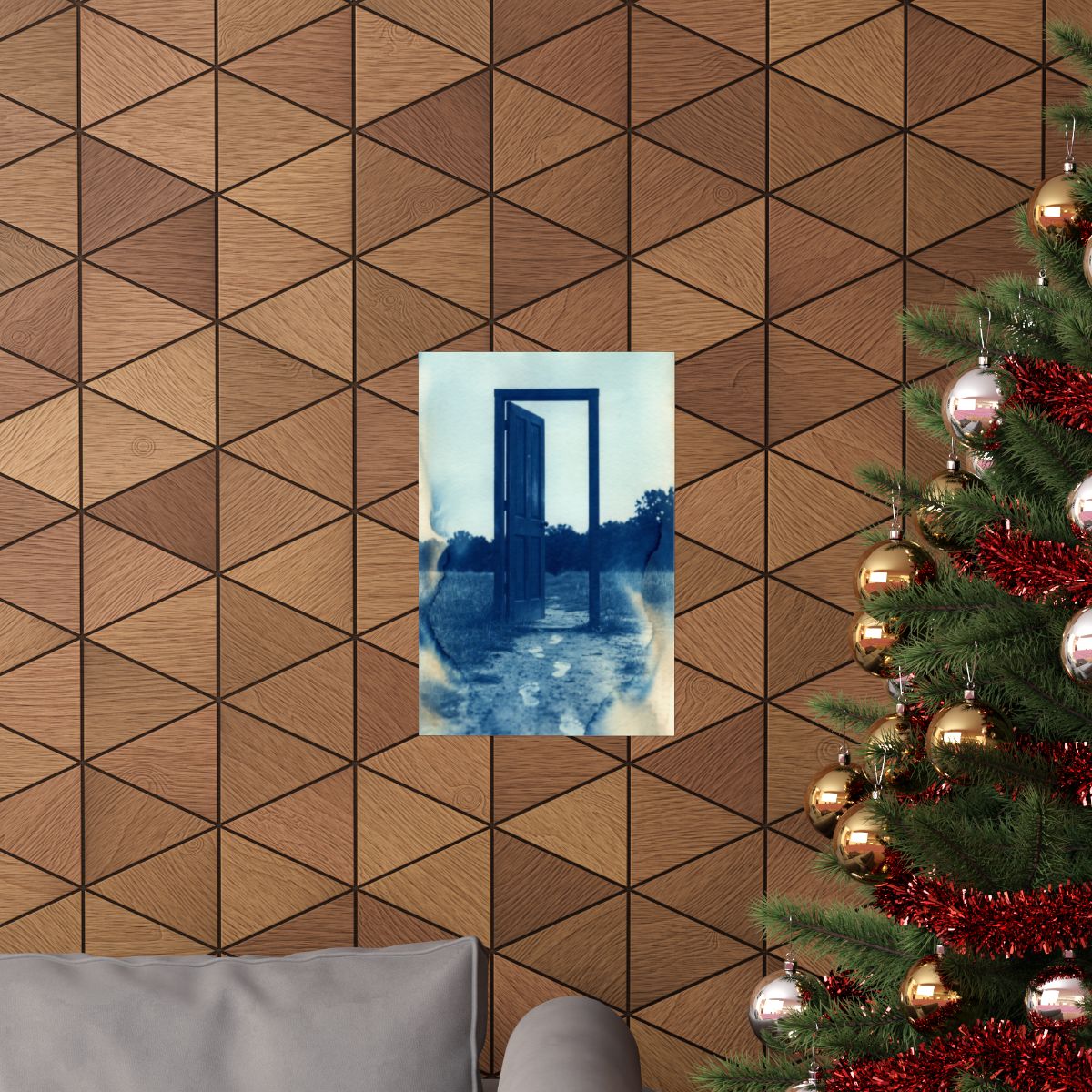 Matte Vertical Poster - Cyanotype Gate (8×10 & 36×54) |...
