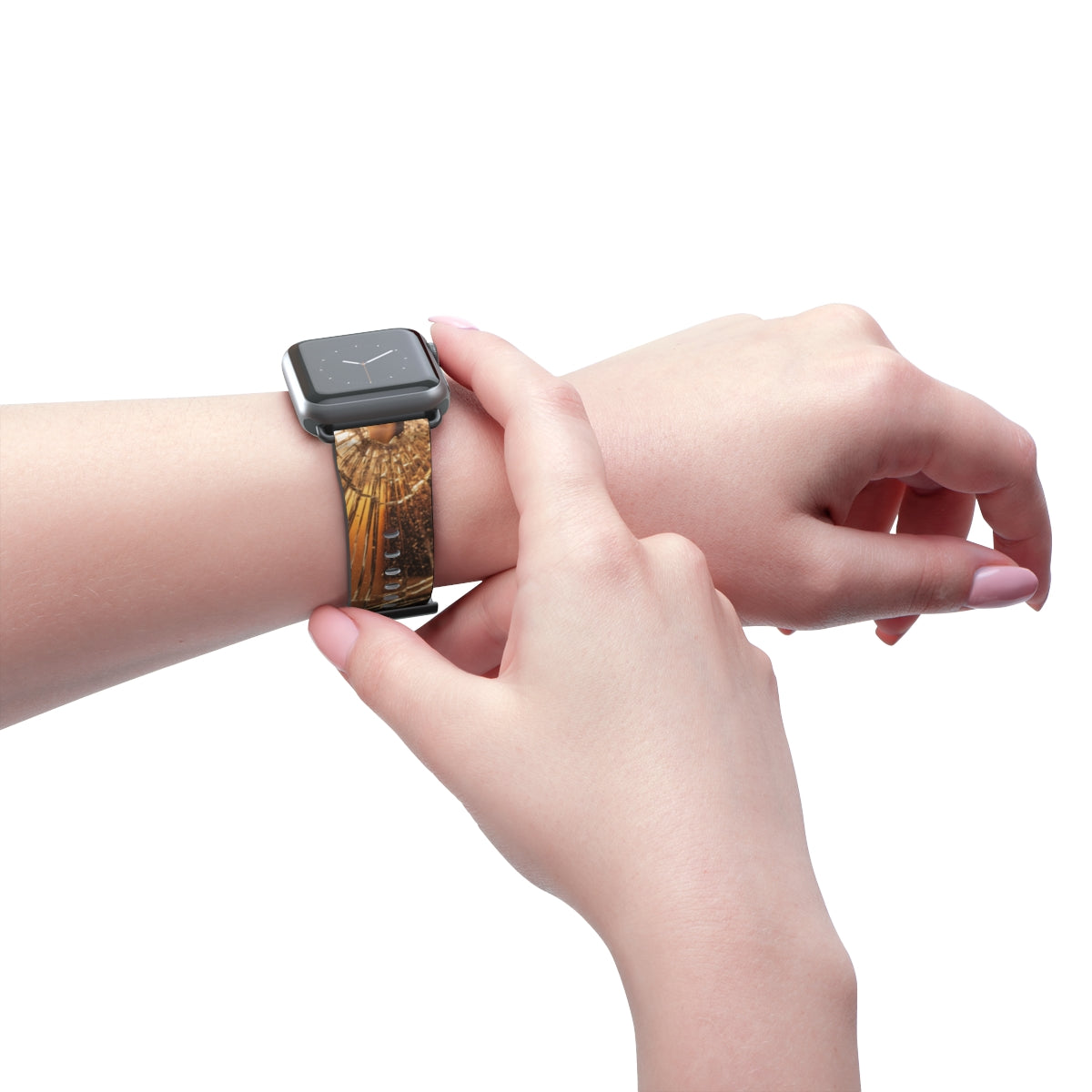 Apple Watch Band - Shattered Amber Glass Art - Golden Hour...