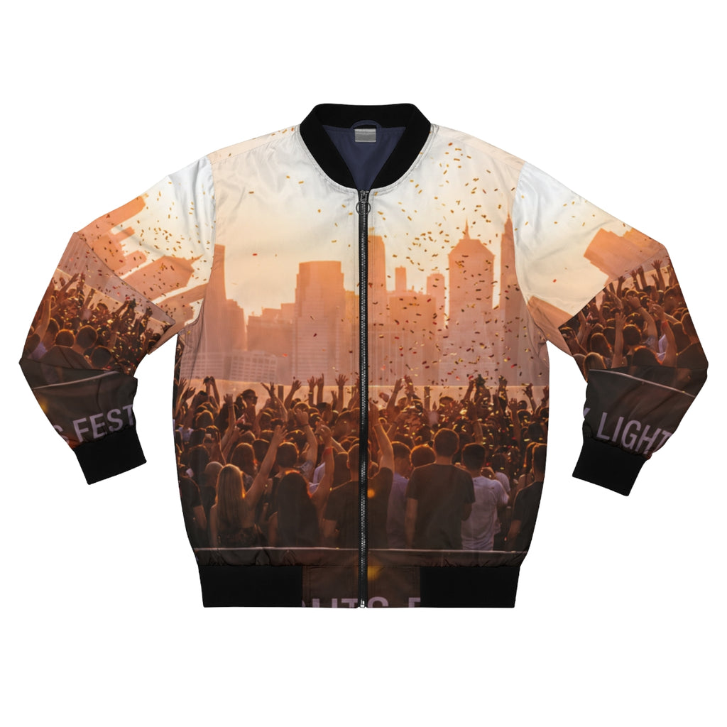 Men's Bomber Jacket - City Lights | Echovira Gallery