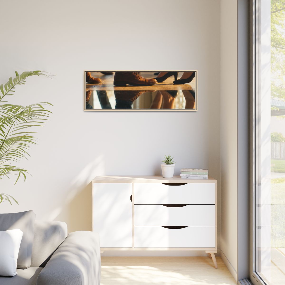 Matte Canvas, Framed - Golden Hour Reflections Cinematic Art...