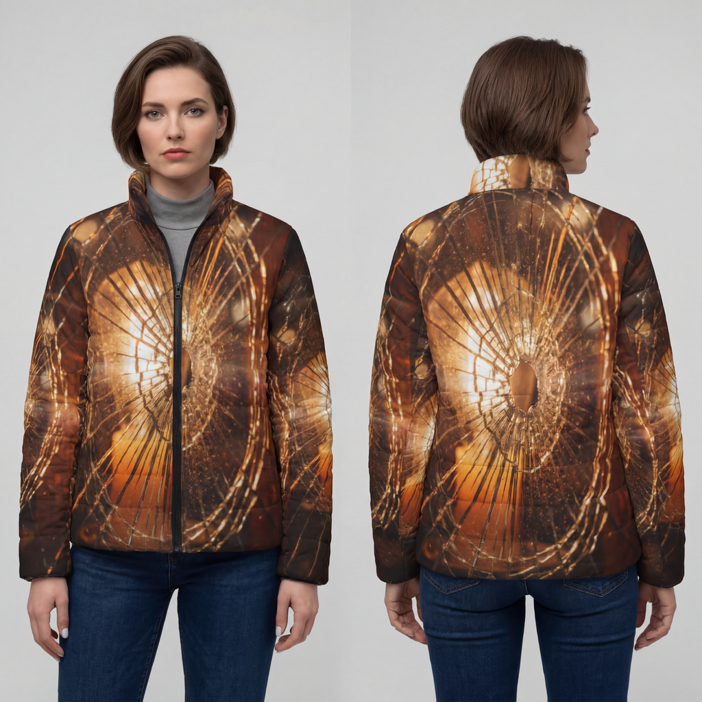 Women's Puffer Jacket - Cinematic Storm