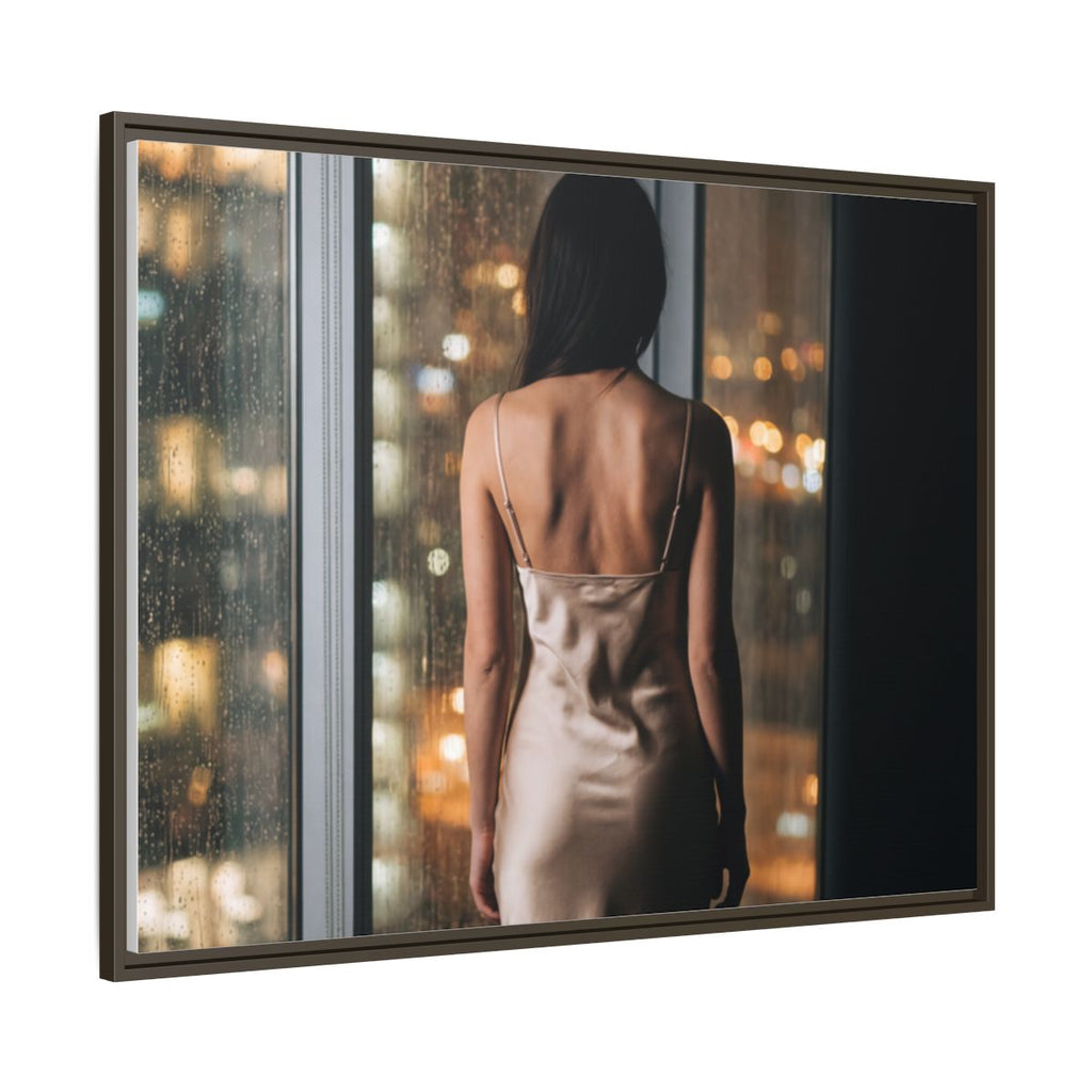 Framed Canvas - Midnight Rain Masterpiece — Espresso / 1.25"
