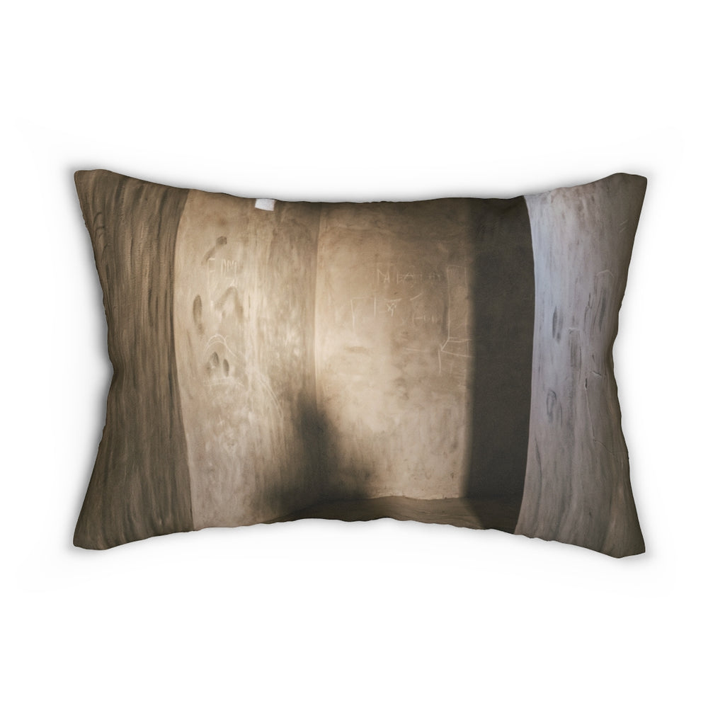 Spun Polyester Lumbar Pillow - Shadows of the Citadel moody...