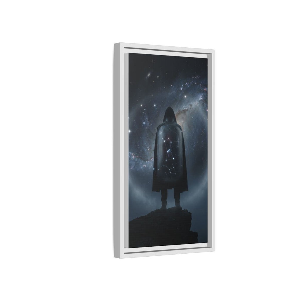 Framed Matte Canvas - Cosmic Sentinel — White / 1.25" (8×10, 9×12, 11×14, 12×16, 10×20, 12×18, 16×20, 16×24, 18×24, 12×36, 20×24, 16×32, 20×30, 24×30, 24×32, 16×48, 24×36, 24×48, 30×40, 20×60, 32×48, 30×60 & 40×60)