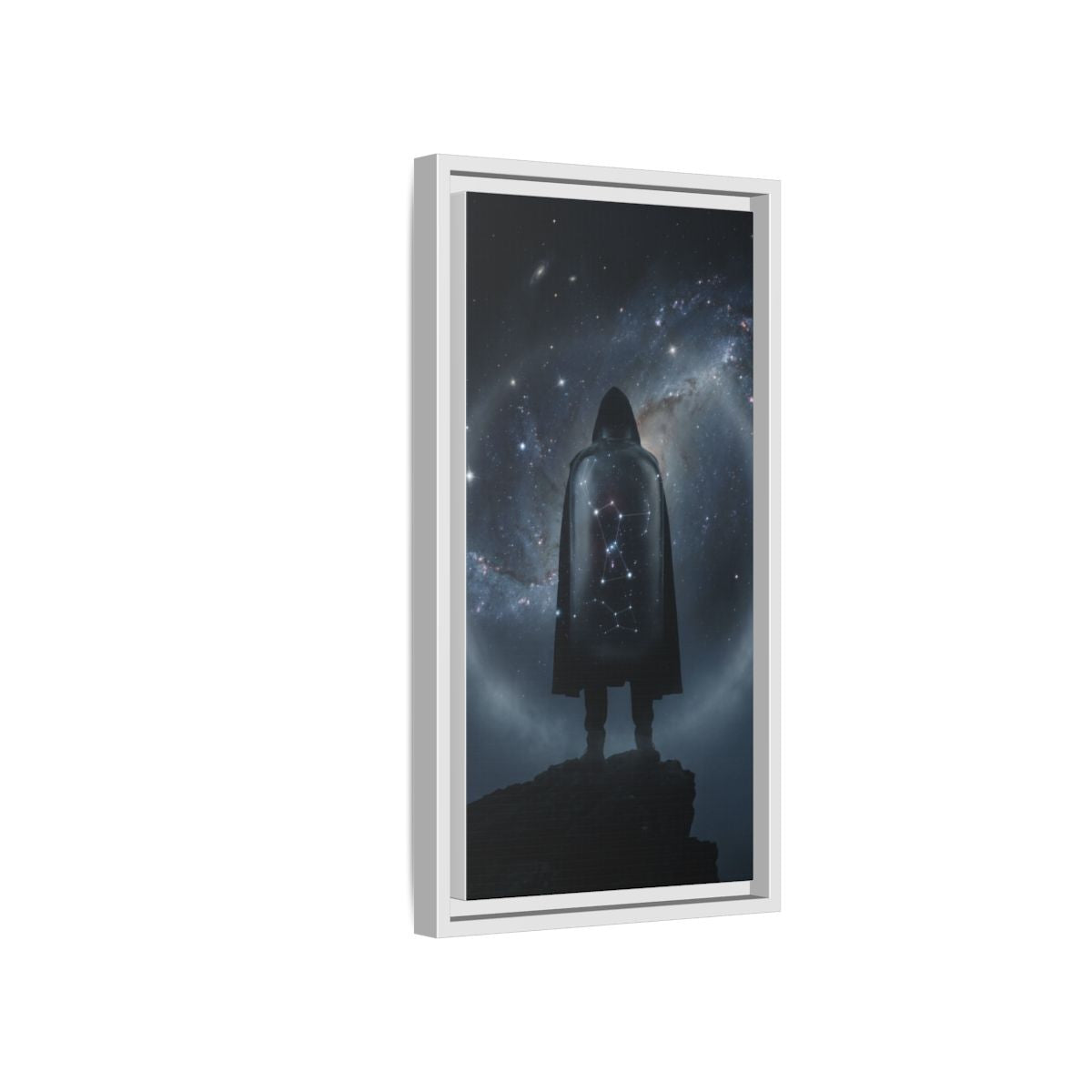 Framed Matte Canvas - Cosmic Sentinel — White / 1.25" (8×10, 9×12, 11×14, 12×16, 10×20, 12×18, 16×20, 16×24, 18×24, 12×36, 20×24, 16×32, 20×30, 24×30, 24×32, 16×48, 24×36, 24×48, 30×40, 20×60, 32×48, 30×60 & 40×60)