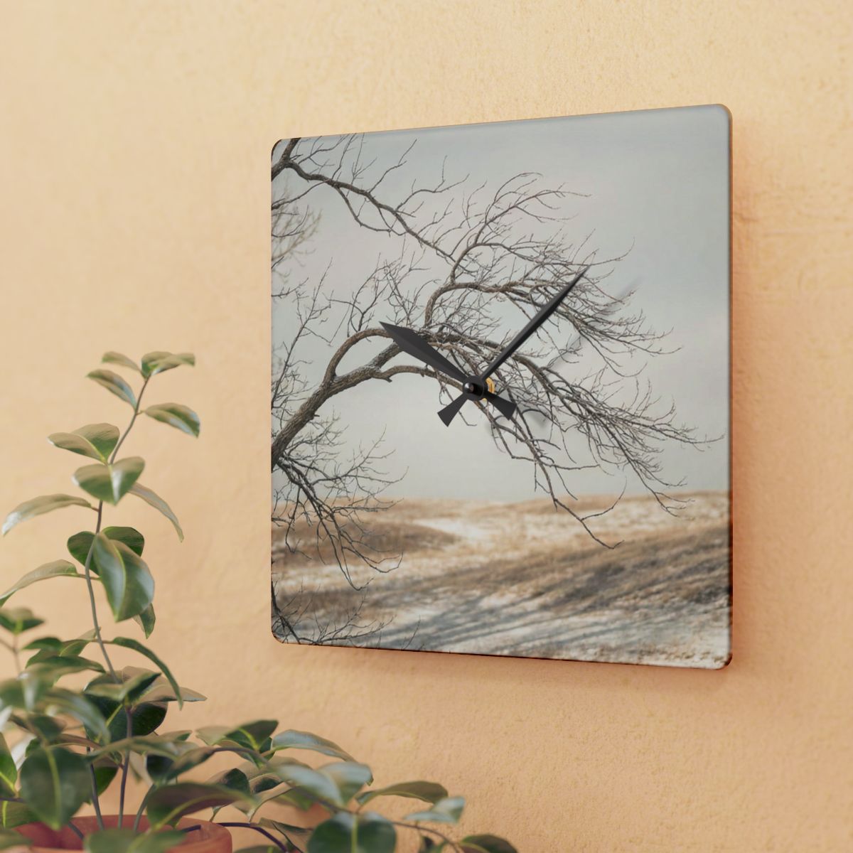 Acrylic Wall Clock - Minimalist Tree