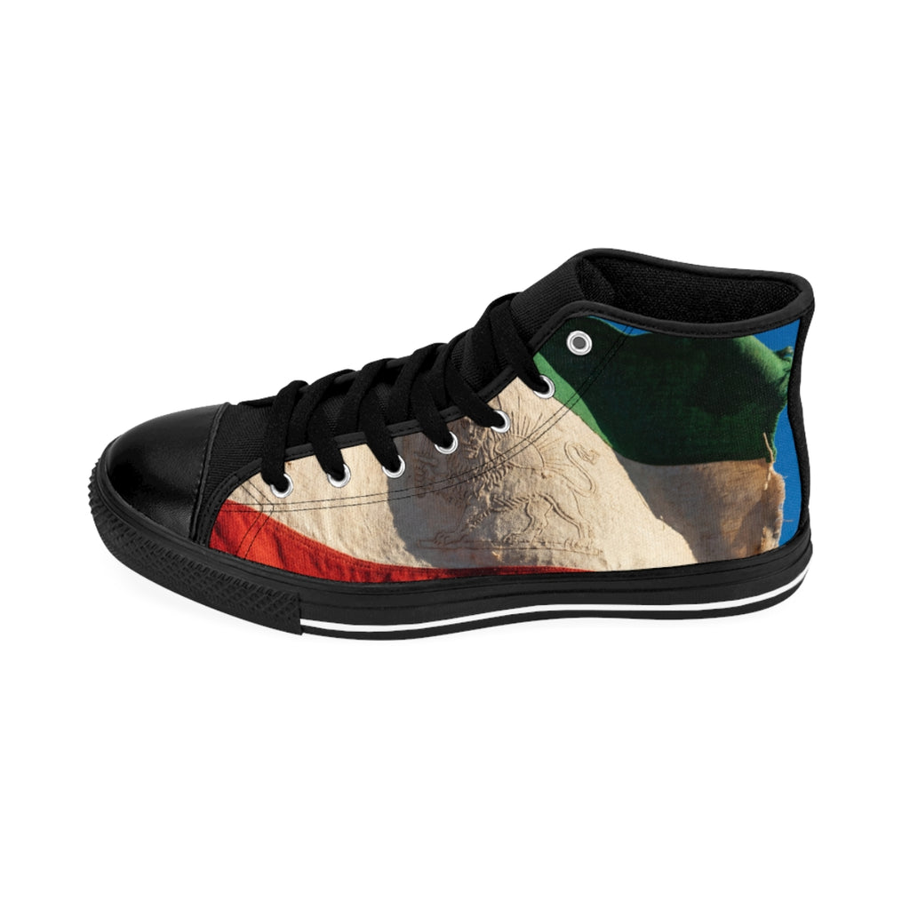 Women's Classic Sneakers - Vintage Persian Lion and Sun Flag...