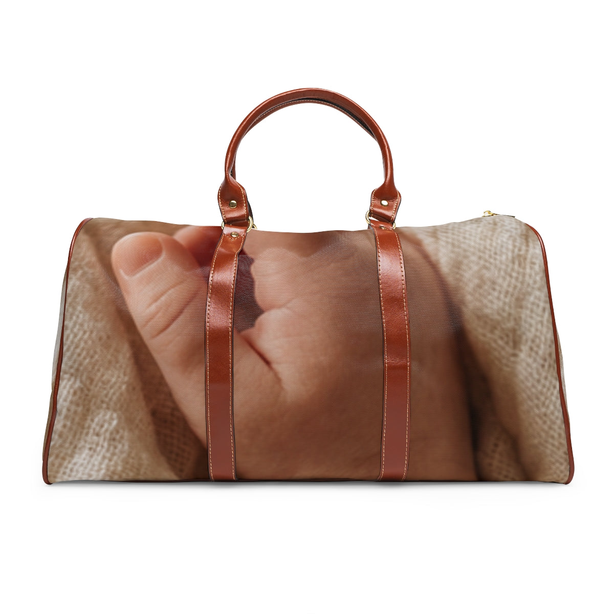 Waterproof Travel Bag - Soft Nursery Baby Hand Art - Oatmeal...