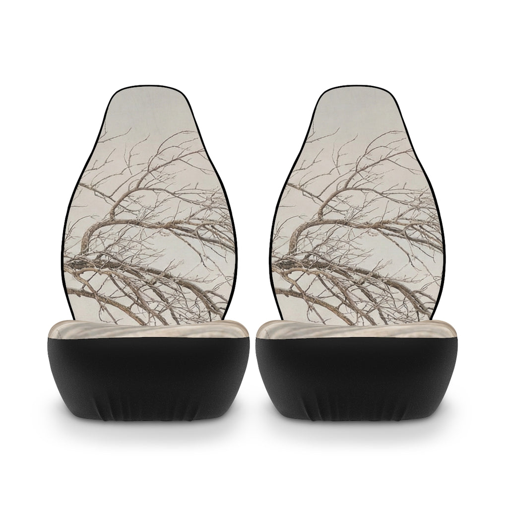 Polyester Car Seat Covers - Winter Branch Solitude Landscape...