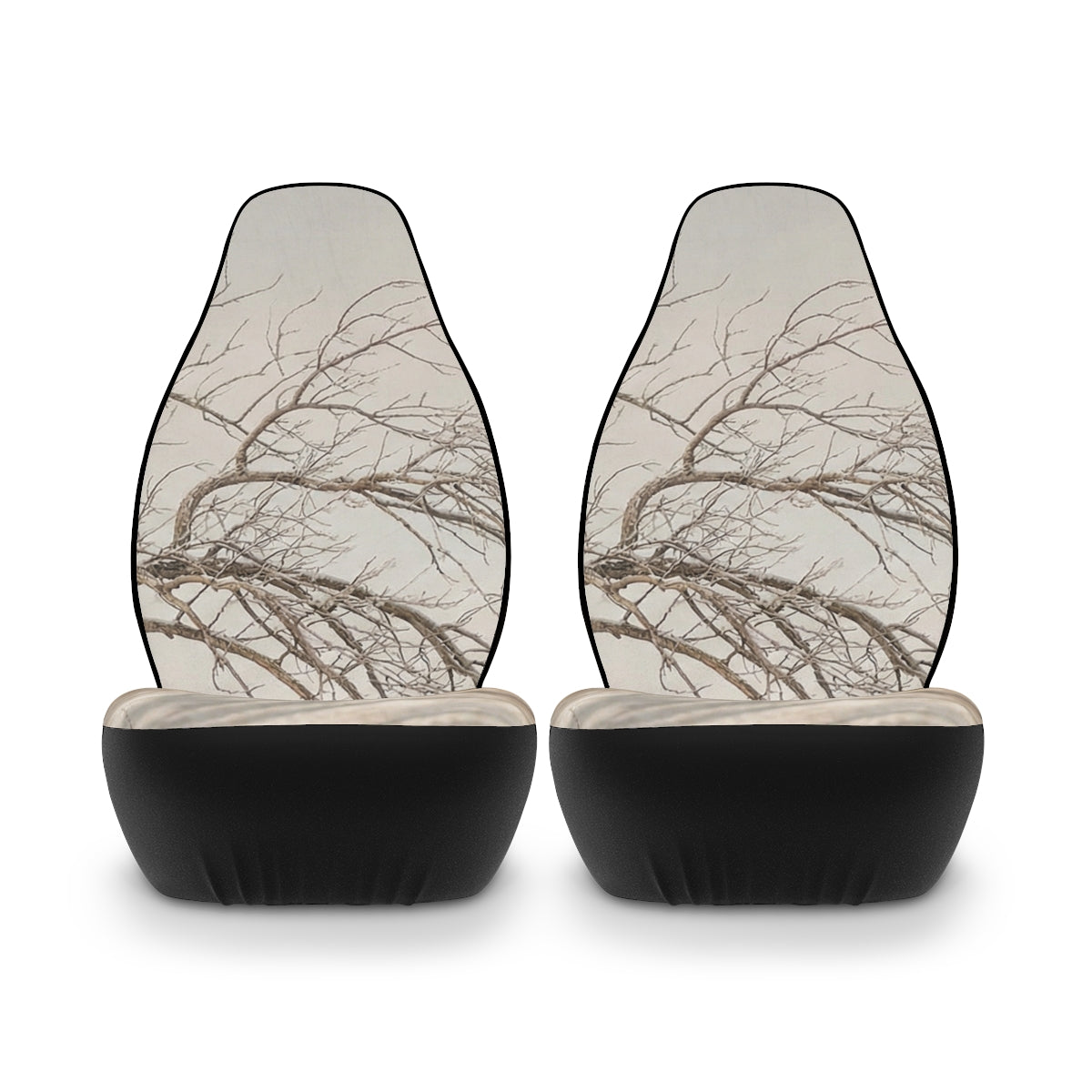 Polyester Car Seat Covers - Winter Branch Solitude Landscape...