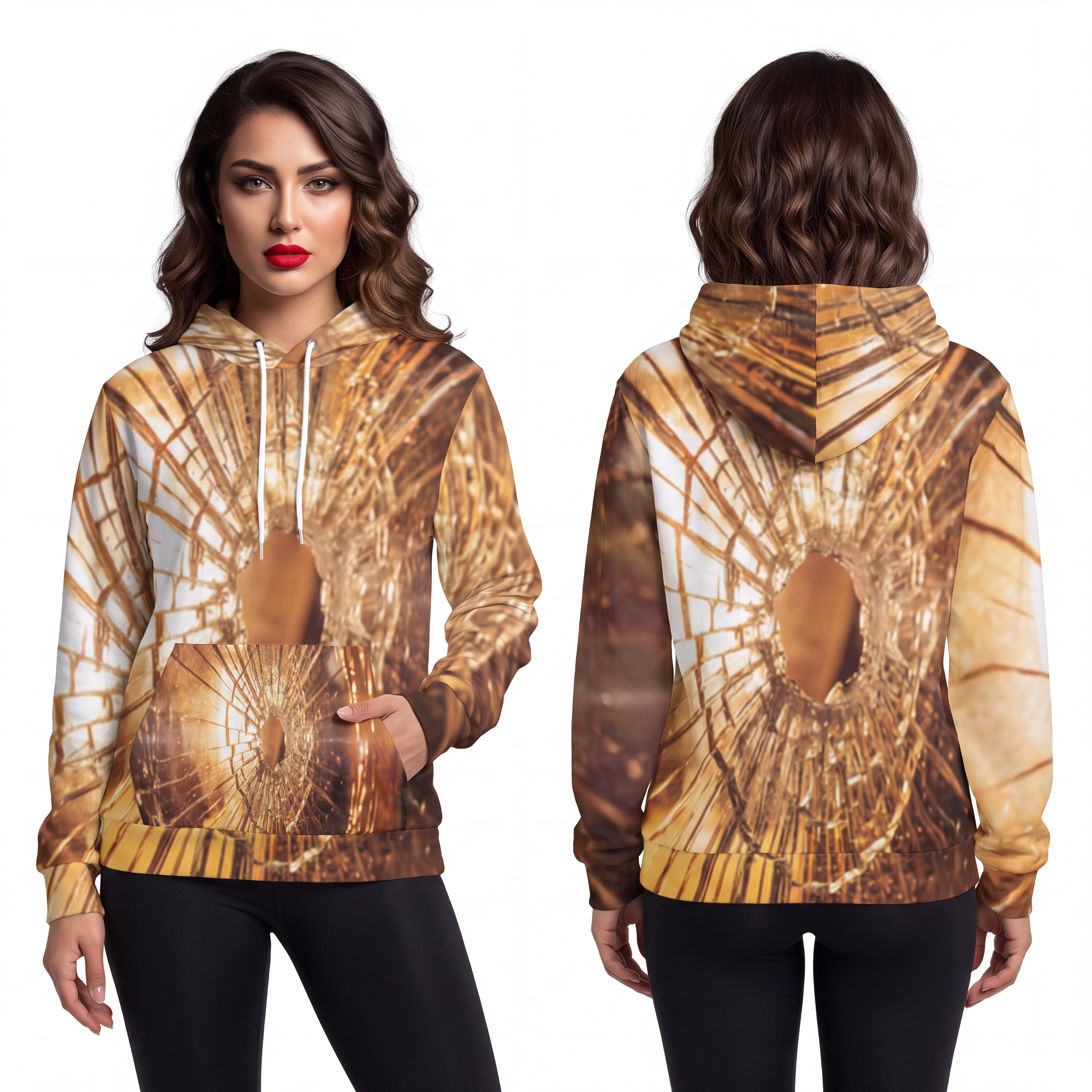 Fashion Hoodie - Shattered Light Cinematic Glass Art |...