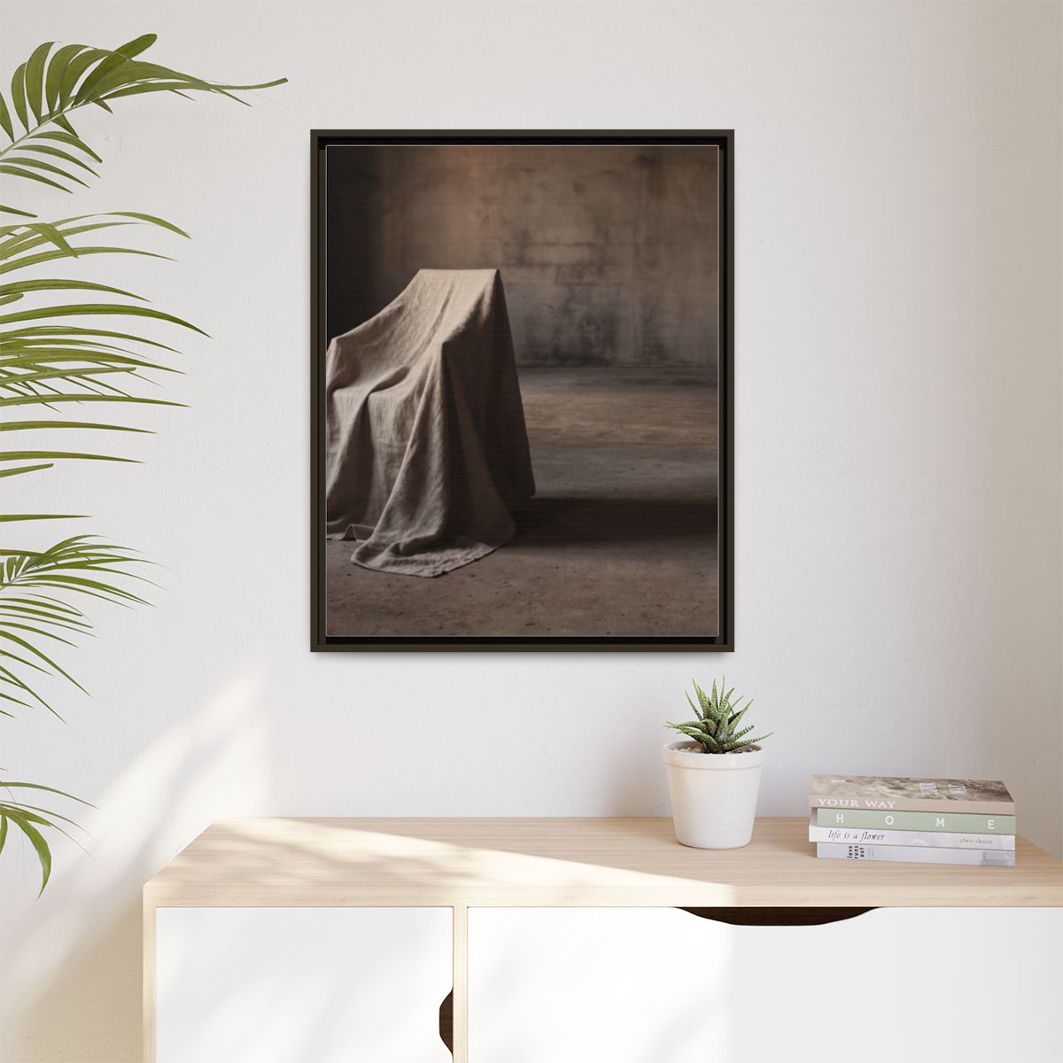 Matte Canvas, Framed - Draped Silence Still Life Art... |...