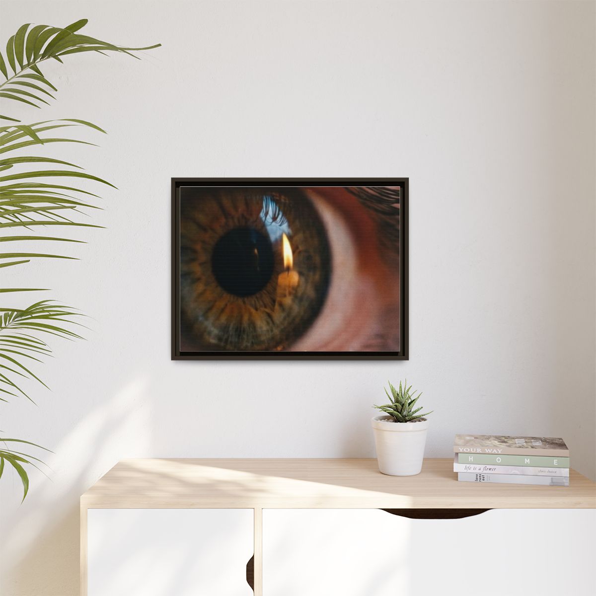 Matte Canvas, Framed - Amber Iris Reflection Fine Art Print...