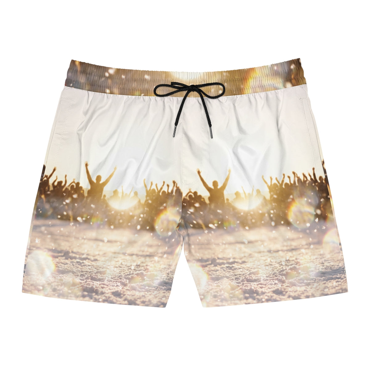 Men's Swim Shorts with Golden Hour Crowd Art