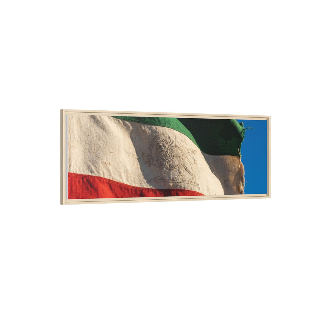 Framed Canvas Art - Distressed Flag — Natural / 1.25"