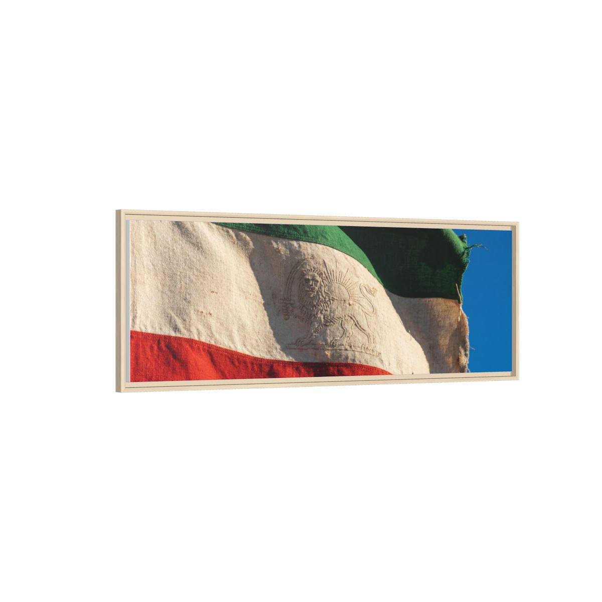 Framed Canvas Art - Distressed Flag — Natural / 1.25"
