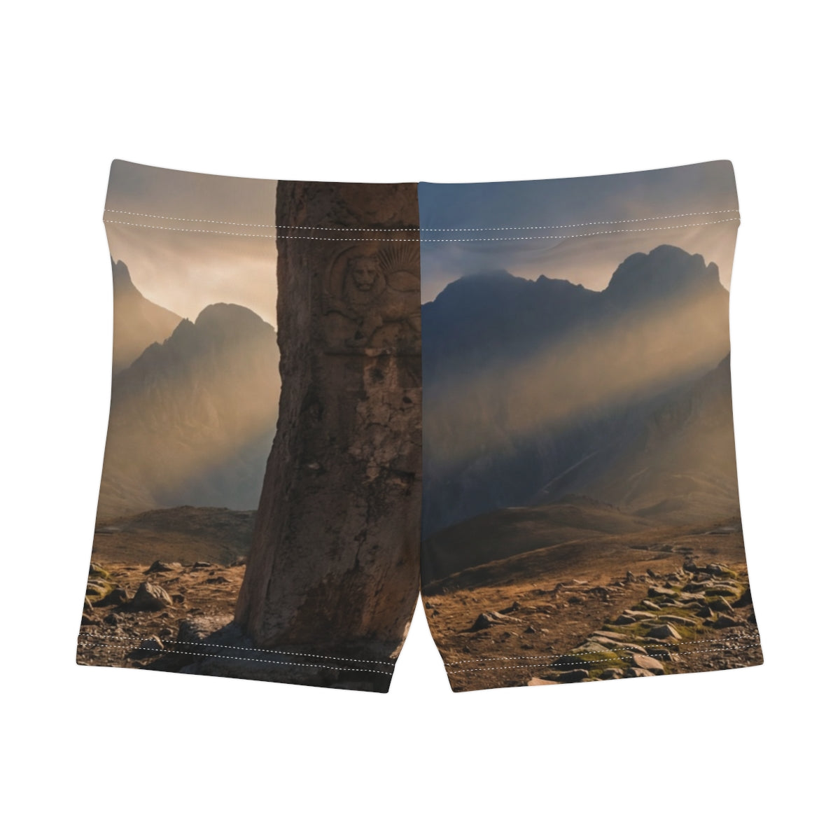 Women's Shorts - Mystic Monolith Ancient Persian Mountain......