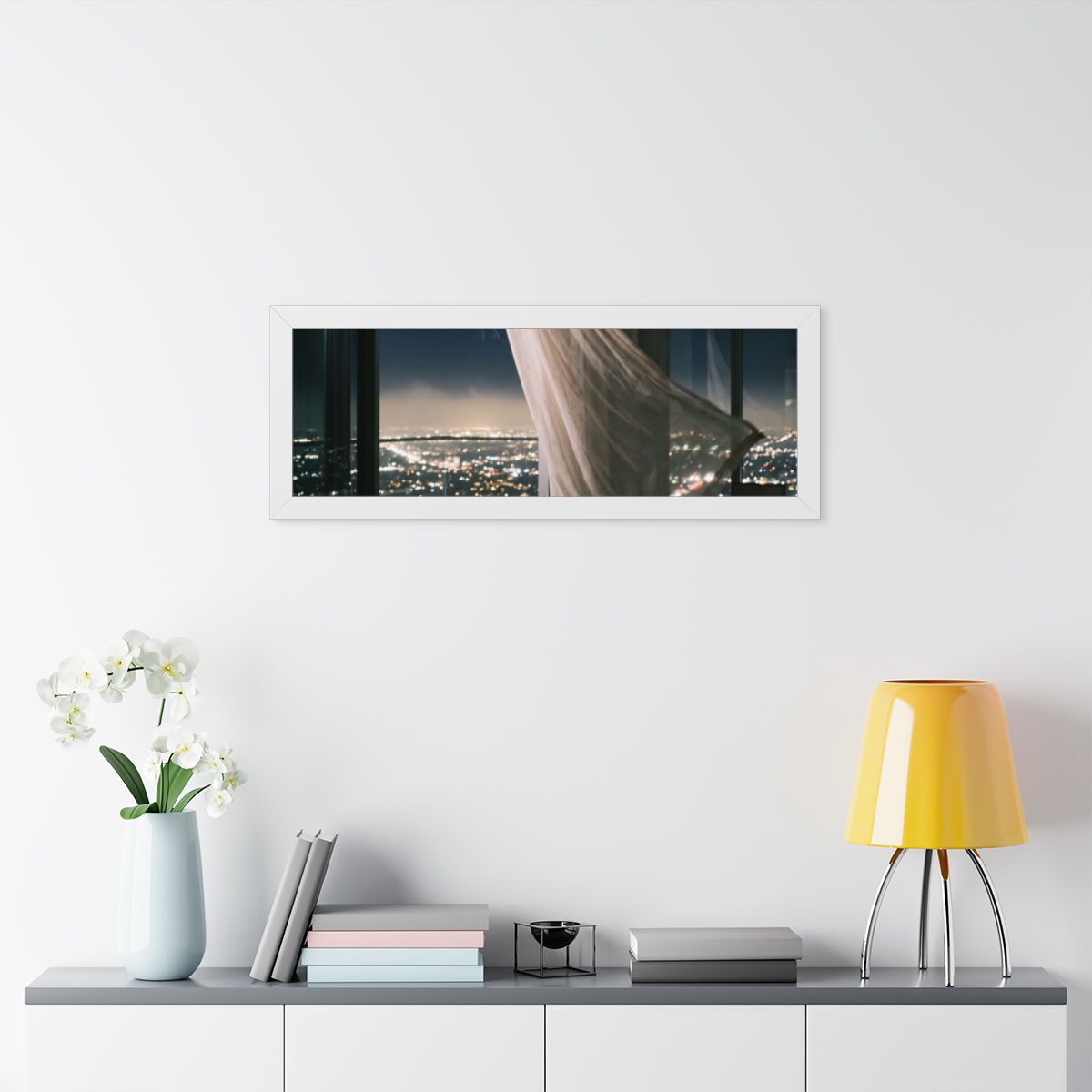 Framed Horizontal Poster - Skyline Serenity — White (14×11...