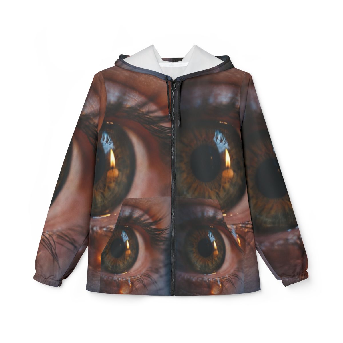 Men's Unisex Windbreaker Jacket - Amber Iris Reflection Fine...
