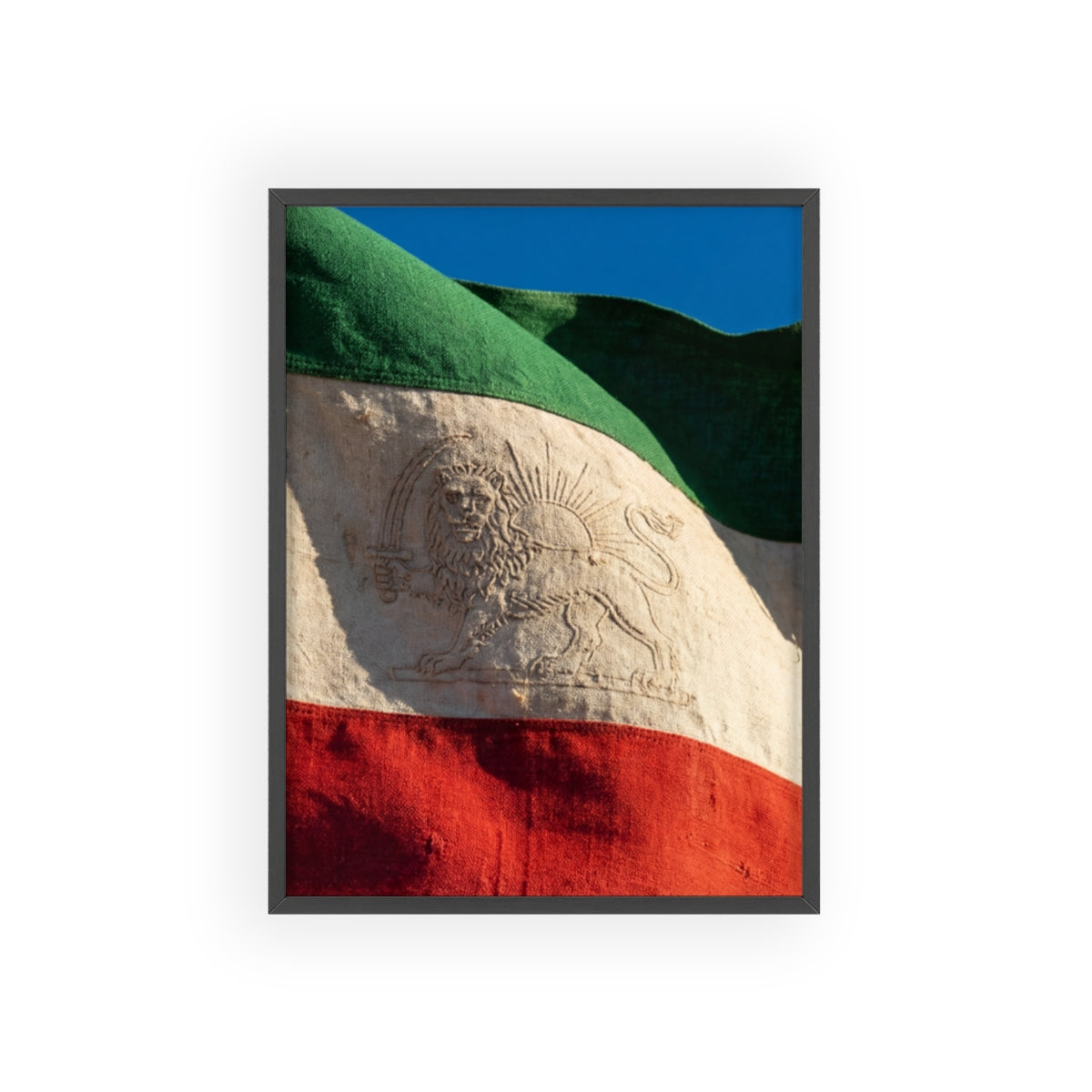Wood Framed Poster - Lion & Sun